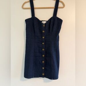Private Label Dark Blue Button-Front Mini Dress